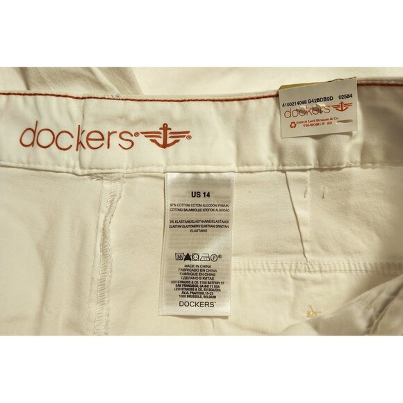 Dockers Walking Shorts White Chino Womens Size 14 - Picture 5 of 7